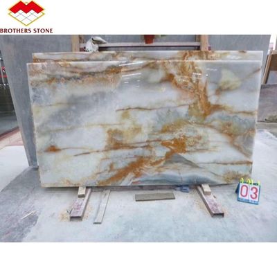 15-18 มม ความหนาตะเบียนมาร์มเบอร์อากาท และแผ่นทองซาฟิเรียทองสําหรับตกแต่งภายใน