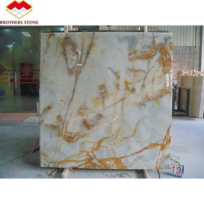 15-18 มม ความหนาตะเบียนมาร์มเบอร์อากาท และแผ่นทองซาฟิเรียทองสําหรับตกแต่งภายใน