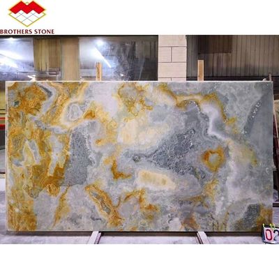 15-18 มม ความหนาตะเบียนมาร์มเบอร์อากาท และแผ่นทองซาฟิเรียทองสําหรับตกแต่งภายใน