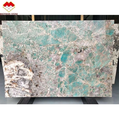 แผ่นดินกระเบื้องและตึกหินมาร์บอร์ บราซิล แอเมซอนเขียว Quartzite หินสล็อบสําหรับเกาะ Villa