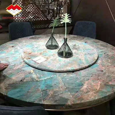 แผ่นดินกระเบื้องและตึกหินมาร์บอร์ บราซิล แอเมซอนเขียว Quartzite หินสล็อบสําหรับเกาะ Villa