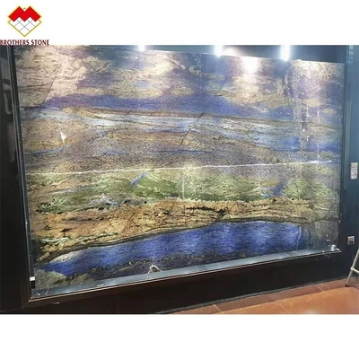 ความแข็งแรงในการบด 50.4 MPa ราคาบายาสีน้ําเงิน มาร์บูลดรีม แบคไลท์ หินสําหรับโรงแรมและวิลล่า