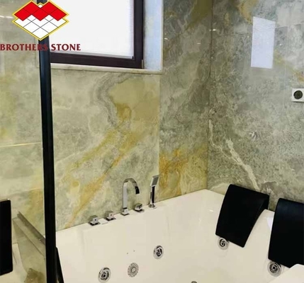 โมเดิร์น แบคไลท์ เขียว Onyx หิน Slab ความหนา 30 มม สําหรับห้องรับแขกกราฟิก