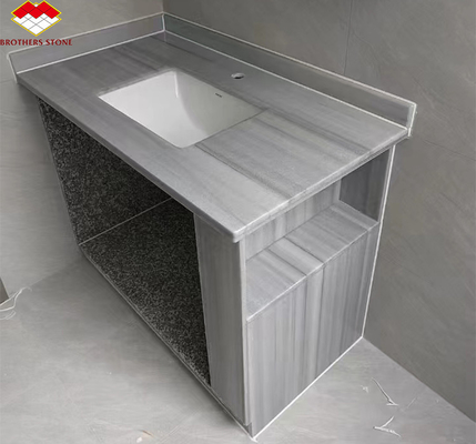 ดาวสีเทา มาร์บอร์ชนิดคัลไซต์หินเคลือบตะเบียนสําหรับห้องน้ํา Vanity Basin และระบายน้ํา