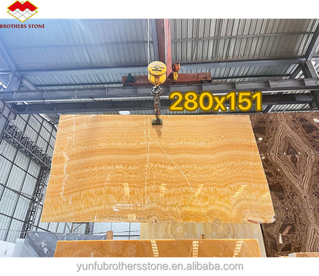 ความทนทานความหนา /- 1 มิลลิเมตร หนังสือโบราณ Match เหลือง Onyx มาร์บอร์สําหรับ Washbo ส่วนประกอบ