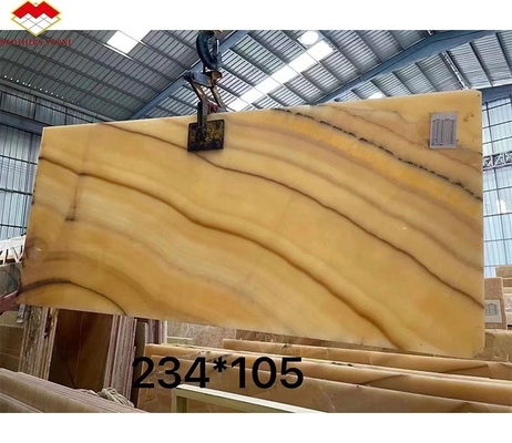 ความทนทานความหนา /- 1 มิลลิเมตร หนังสือโบราณ Match เหลือง Onyx มาร์บอร์สําหรับ Washbo ส่วนประกอบ