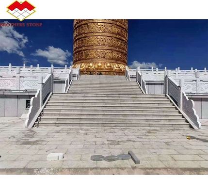 หินแกรนิตจีน Luxury Outdoor White Granite Cut-to-Size แผ่นไฟสําหรับพื้นบันได