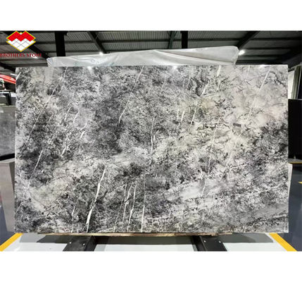 หินธรรมชาติอิตาลี เงิน Fir สีดํา สีเทา ดู มาร์บูล เนื้อหา Slab สําหรับโครงการด้านผนังบ้าน