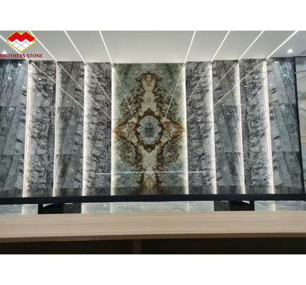 หินธรรมชาติอิตาลี เงิน Fir สีดํา สีเทา ดู มาร์บูล เนื้อหา Slab สําหรับโครงการด้านผนังบ้าน