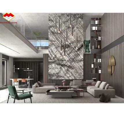 หินธรรมชาติอิตาลี เงิน Fir สีดํา สีเทา ดู มาร์บูล เนื้อหา Slab สําหรับโครงการด้านผนังบ้าน