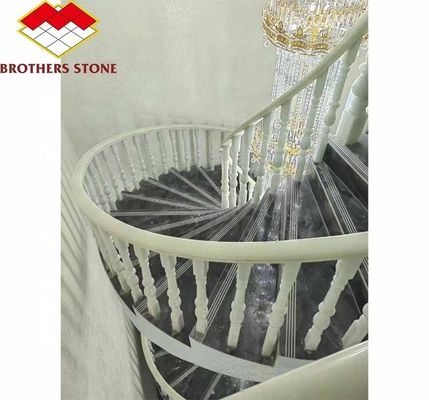 ขั้นตอนติดพื้น มาร์บอร์ Onyx และมาร์บอร์ขาว Balustrade ราง