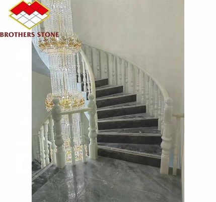 ขั้นตอนติดพื้น มาร์บอร์ Onyx และมาร์บอร์ขาว Balustrade ราง