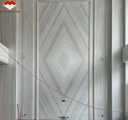 สไตล์การออกแบบโรงแรม โมเดิร์น White Marble TV Wall Board Panel สําหรับโครงการปรับปรุงบ้าน