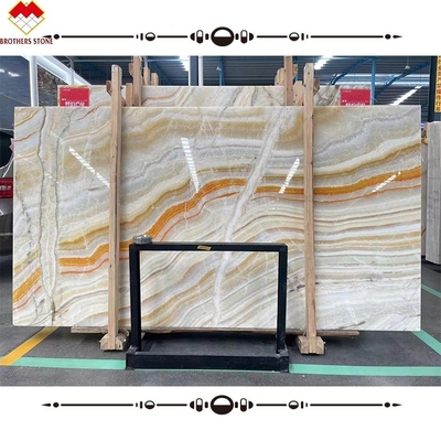 สีหลาย สีแดง Onyx แผ่น Agate หินเคลือบผนังพื้นหลัง สีเหลือง Onyx มาร์บูล ดี