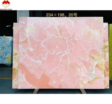 สล็อปใหญ่ หินออนิกซ์สีชมพู แตกใส สีชมพูบาง สีชมพู ควาร์ทซ์เจด สําหรับพื้นผนังวิลล่า