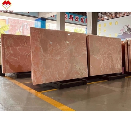 สล็อปใหญ่ หินออนิกซ์สีชมพู แตกใส สีชมพูบาง สีชมพู ควาร์ทซ์เจด สําหรับพื้นผนังวิลล่า
