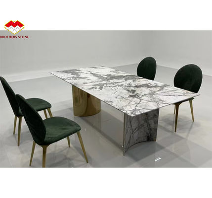 สีอาราเบสคาโต้ สีขาว อิตาลี ผงมาร์บอร์มสําหรับผนังและโต๊ะอาหารแบบกลมที่ทันสมัย