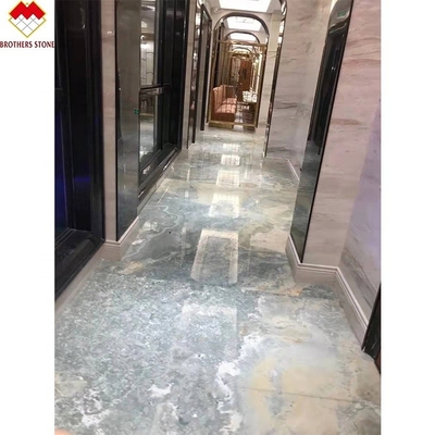 พานีลผนัง Onyx สีฟ้าโปร่งแบบจําเพาะสําหรับ FOB Trade Blue Marble Cladding