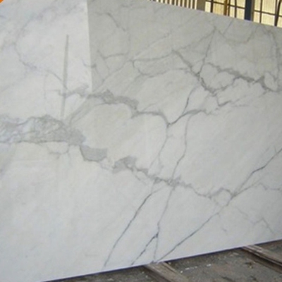 กระเบื้องหินอ่อนหินอ่อนเกรดเอจากอิตาลี Bianco White Carrara Marble Cut To Size