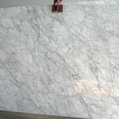 กระเบื้องหินอ่อนหินอ่อนเกรดเอจากอิตาลี Bianco White Carrara Marble Cut To Size