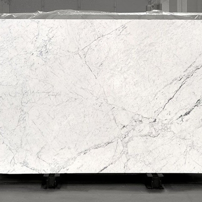 กระเบื้องหินอ่อนหินอ่อนเกรดเอจากอิตาลี Bianco White Carrara Marble Cut To Size