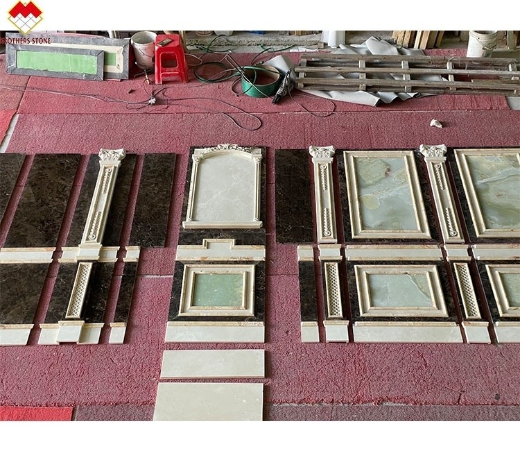 สีครีมเคลือบ สีเบจสีเขียว Onyx มาร์มเบอร์ ผนังเคลือบ ออกแบบทันสมัยสําหรับวิลล่า
