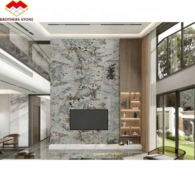 หินธรรมชาติ ปานโดร่า มาร์บอร์ ผนังใหญ่ ตัดตามขนาด สําหรับผนังโรงแรมโมเดิร์น วิลล่า