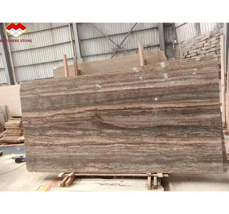 กระเบื้องมาร์บอร์ Travertine สําหรับโรงแรม วิลล่า โปร่งหินเงิน