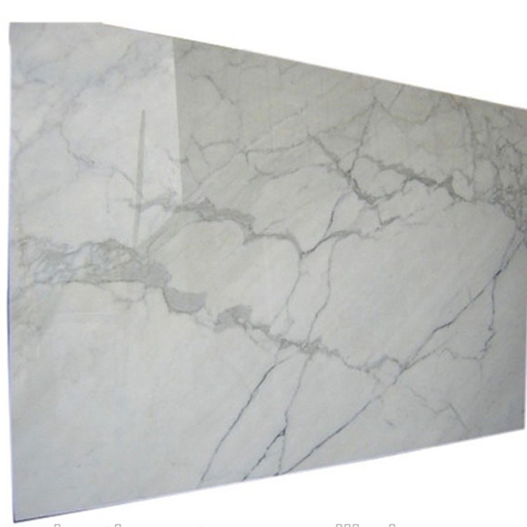 กระเบื้องหินอ่อนหินอ่อนเกรดเอจากอิตาลี Bianco White Carrara Marble Cut To Size